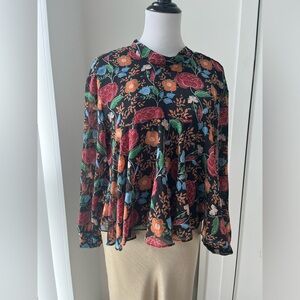 Black Floral Zara Blouse